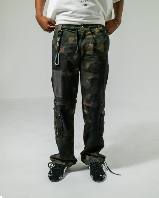 LYKD STUDIO® X VICUNHA® 1993agosto CONC CAMO GREEN BRIM CARGO PANTS